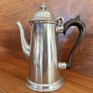 Classic Silver Coffee Pot with Black Handle